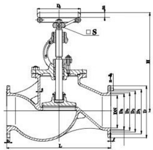 Drawing of GB T584 Marine Cast Steel Flanged Stop Valve Type AS.png Drawing of GB T584 Marine Cast Steel Flanged Stop Valve Type AS.png